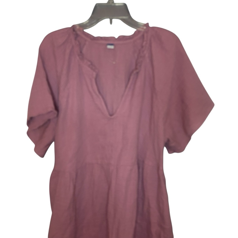 Old Navy Purple Cotton Gauze Peasant Dress XL Boho Mini - Picture 11 of 12
